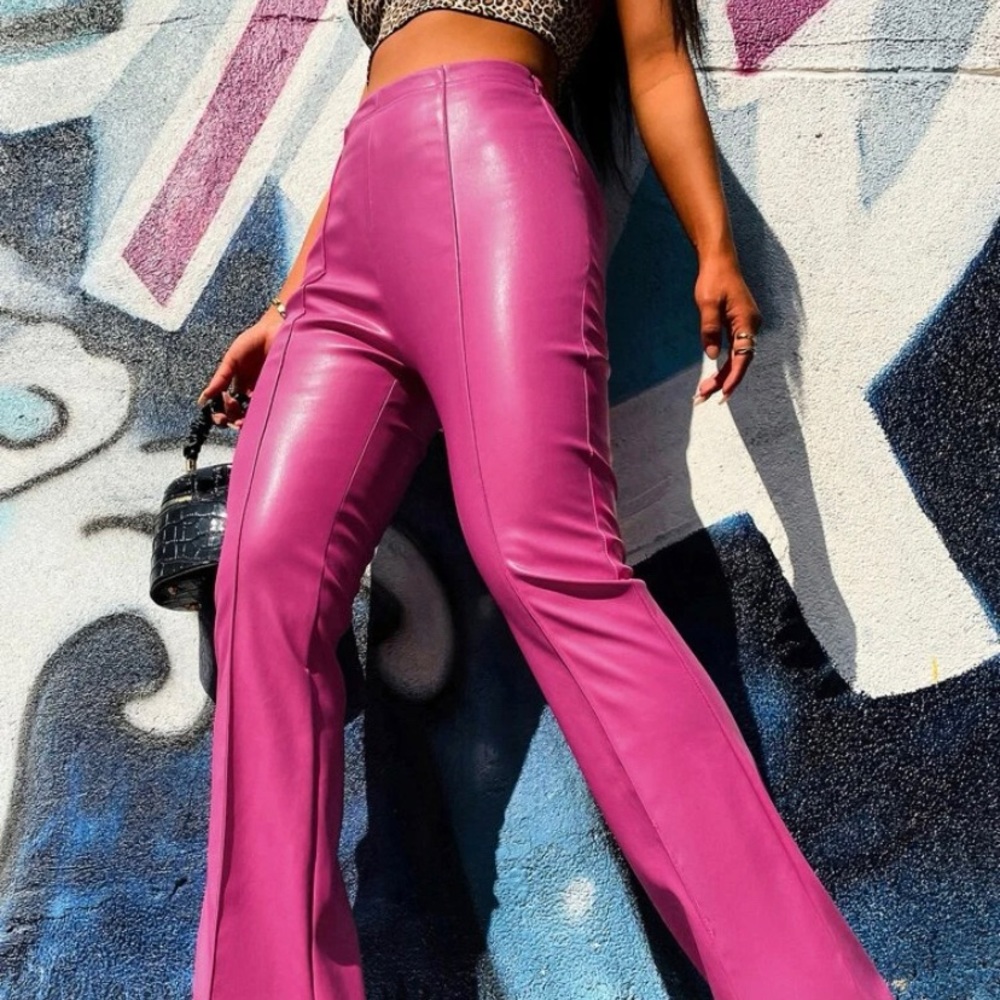 Shein pink leather pants
